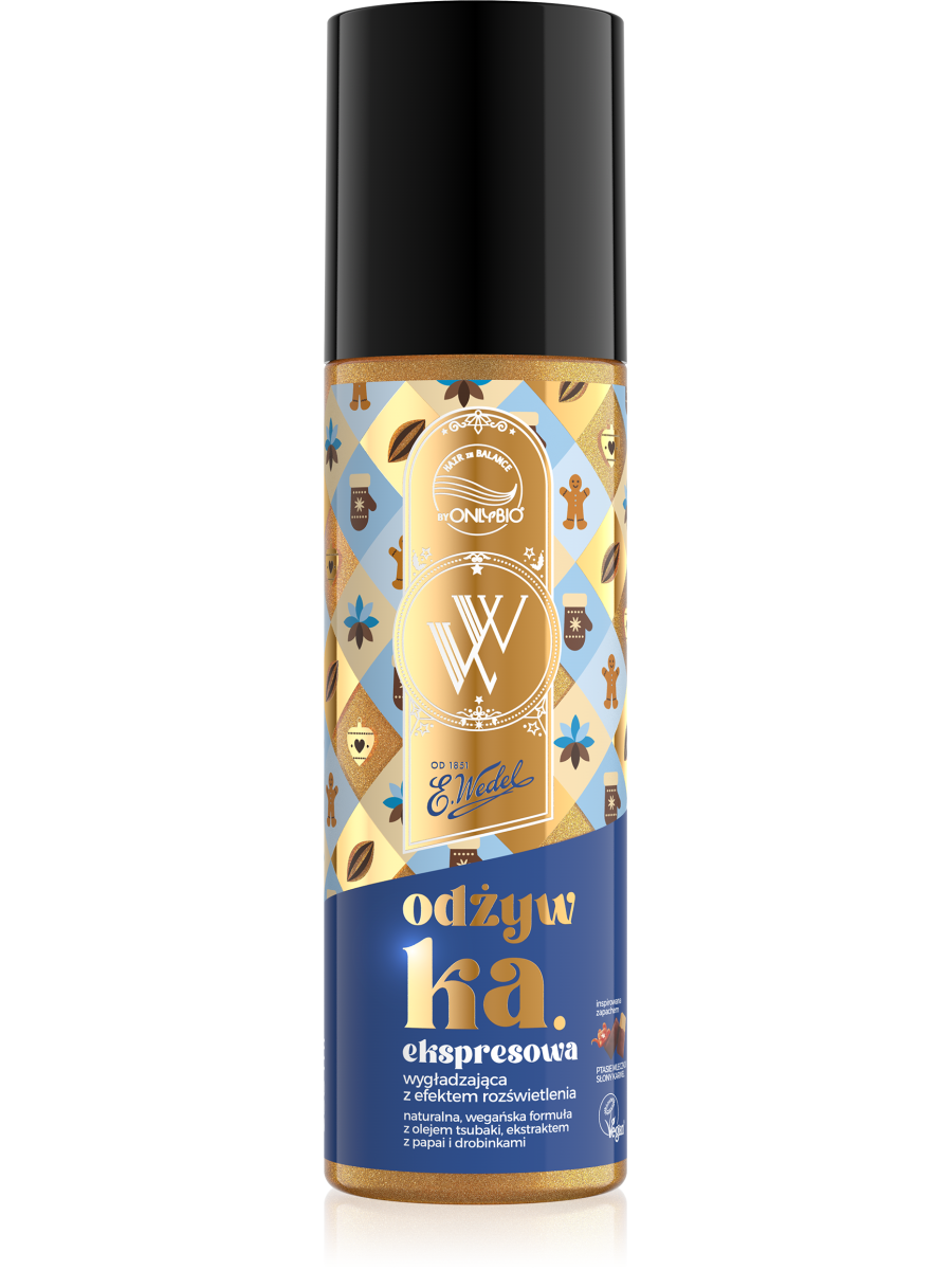OnlyBio x Wedel Hair in Balance Odżywka ekspresowa z efektem rozświetlenia Ptasie Mleczko Słony Karmel 200 ml