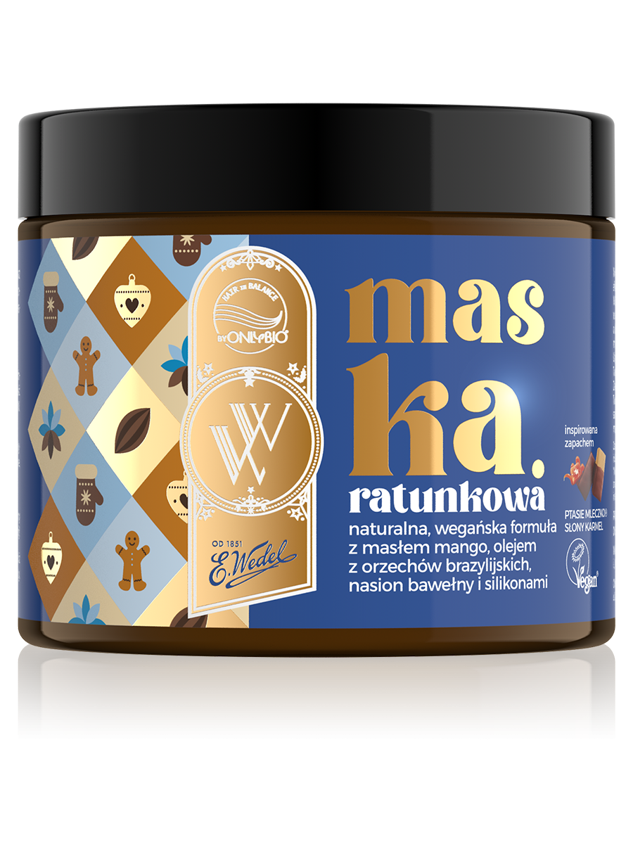 OnlyBio x Wedel Hair in Balance Maska ratunkowa S.O.S. Ptasie Mleczko Słony Karmel 200 ml