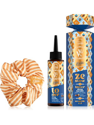 OnlyBio x Wedel Hair in Balance Zestaw świąteczny Toner + Scrunchie XXL Ptasie Mleczko Słony Karmel