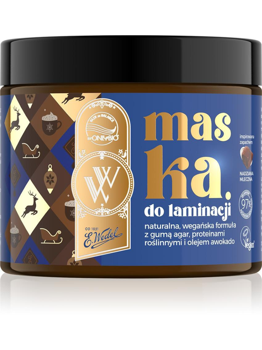 OnlyBio x Wedel Hair in Balance Maska do laminacji Czekolada Mleczna Nadziana 200 ml