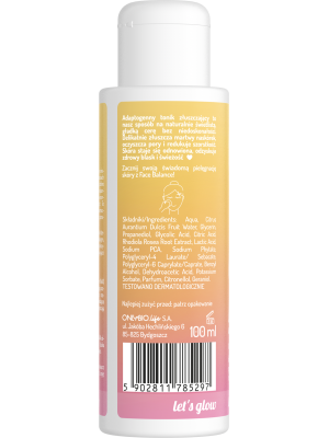 ONLYBIO Face in Balance Tonik do twarzy adaptogenny rozświetlający 100 ml