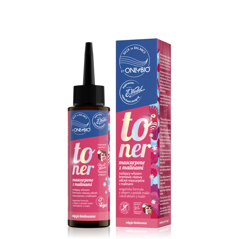 Hair in balance by OnlyBio x Wedel Toner Mascarpone z Malinami inspirowany zapachem Ptasie Mleczko Mascarpone z Malinami 100 ml