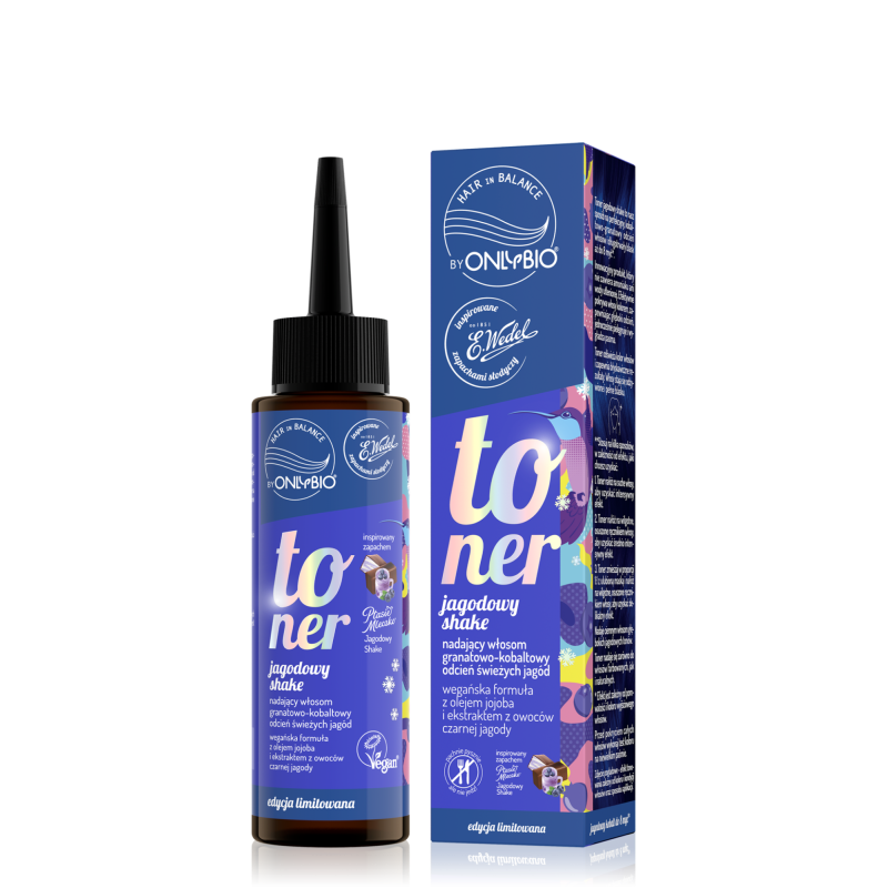 Hair in balance by OnlyBio x Wedel Toner Jagodowy Shake inspirowany zapachem Ptasie Mleczko Jagodowy Shake 100 ml