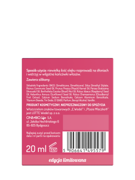 Hair in balance by OnlyBio x Wedel Olejek wygładzający inspirowany zapachem Ptasie Mleczko Mascarpone z Malinami 20 ml