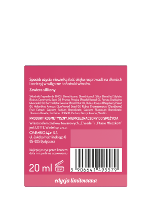 Hair in balance by OnlyBio x Wedel Olejek wygładzający inspirowany zapachem Ptasie Mleczko Mascarpone z Malinami 20 ml