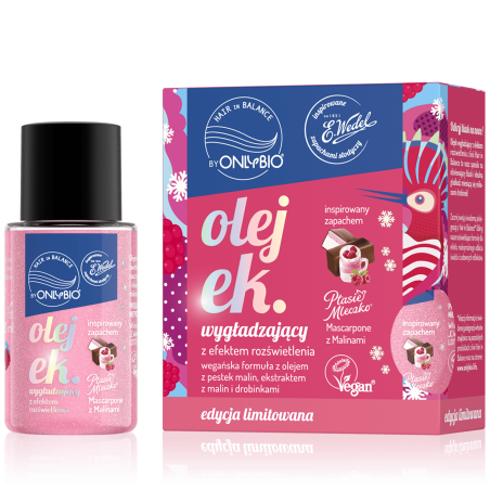Hair in balance by OnlyBio x Wedel Olejek wygładzający inspirowany zapachem Ptasie Mleczko Mascarpone z Malinami 20 ml