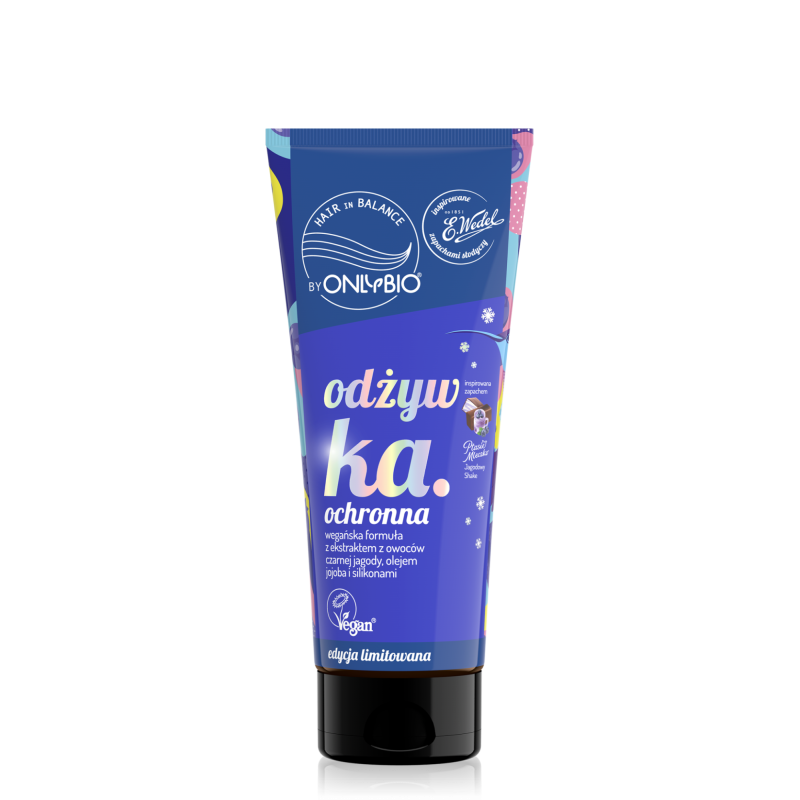 Hair in balance by OnlyBio x Wedel Odżywka ochronna inspirowana zapachem Ptasie Mleczko Jagodowy Shake 200 ml