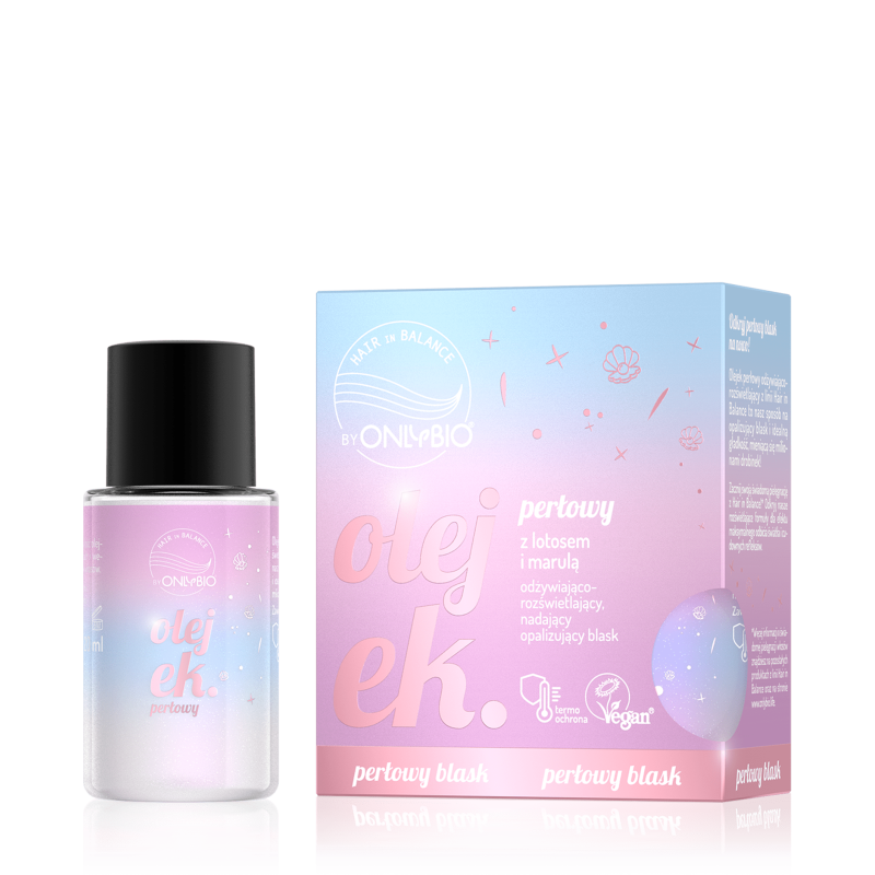 Hair in Balance by ONLYBIO olejek do włosów perłowy z efektem opalizującego rozświetlenia 20 ml
