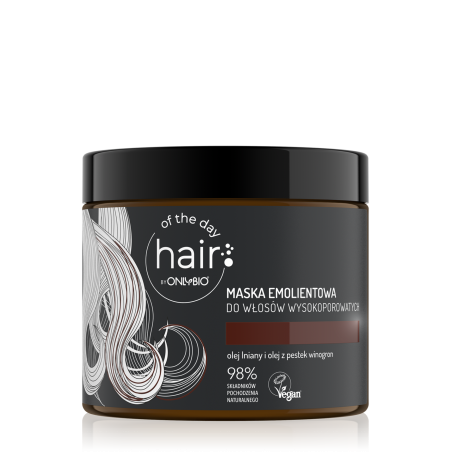 Hair of the day by ONLYBIO Maska emolientowa do włosów wysokoporowatych 400ml