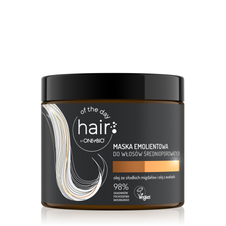 Hair of the day by ONLYBIO Maska emolientowa do włosów średnioporowatych 400ml