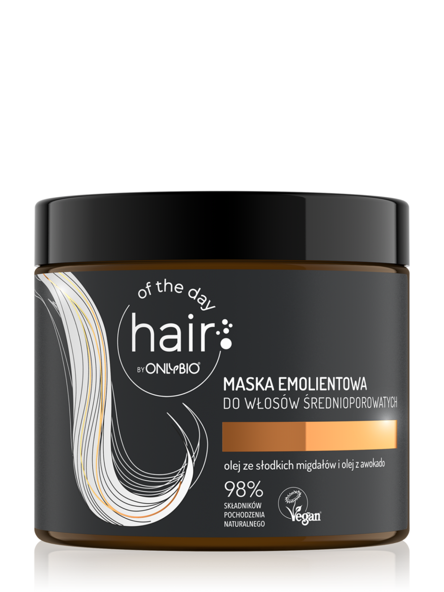 Hair of the day by ONLYBIO Maska emolientowa do włosów średnioporowatych 400ml