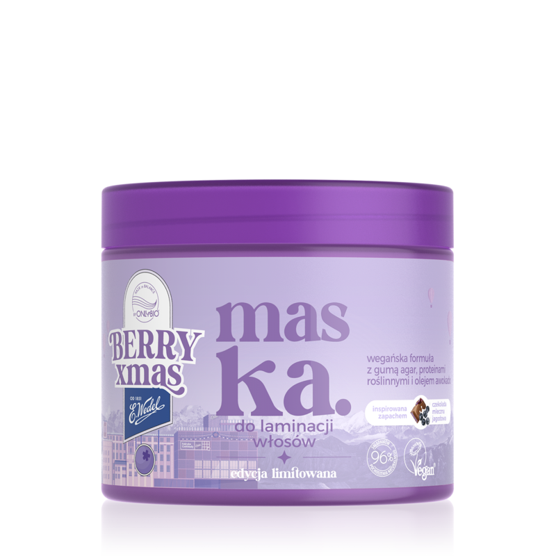 OnlyBio x E. Wedel Hair in Balance Maska do laminacji włosów inspirowana zapachem czekolada mleczna jagodowa, 200 ml
