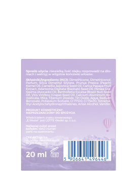 OnlyBio x E. Wedel Hair in Balance Olejek wygładzający z efektem rozświetlenia inspirowany zapachem czekolada jagodowa 20ml