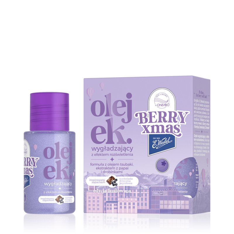 OnlyBio x E. Wedel Hair in Balance Olejek wygładzający z efektem rozświetlenia inspirowany zapachem czekolada jagodowa 20ml
