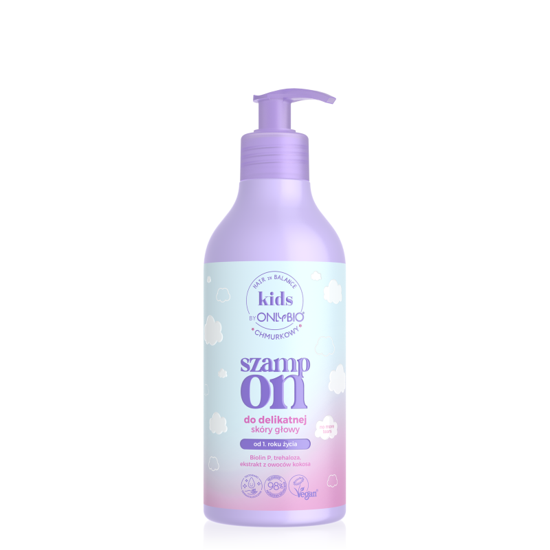 Hair in Balance Kids by ONLYBIO Chmurkowy szampon do delikatnej skóry głowy 400 ml