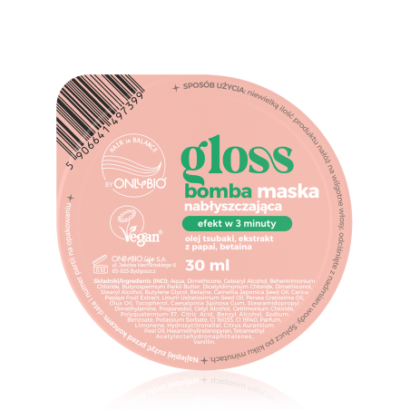 Hair in Balance by ONLYBIO Gloss bomba maska nabłyszczająca 30ml