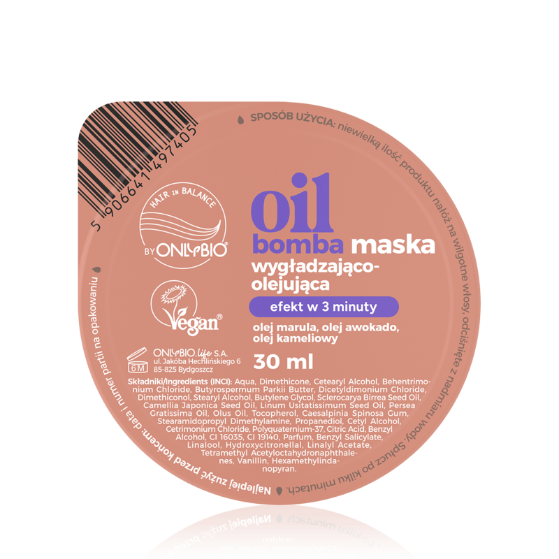 Hair in Balance by ONLYBIO Oil bomba maska wygładzająco-olejująca 30ml