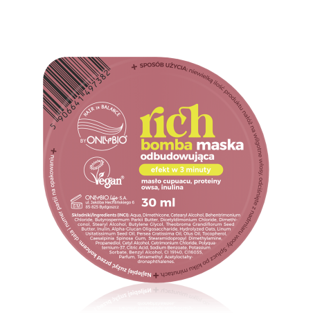 Hair in Balance by ONLYBIO Rich bomba maska odbudowująca 30ml