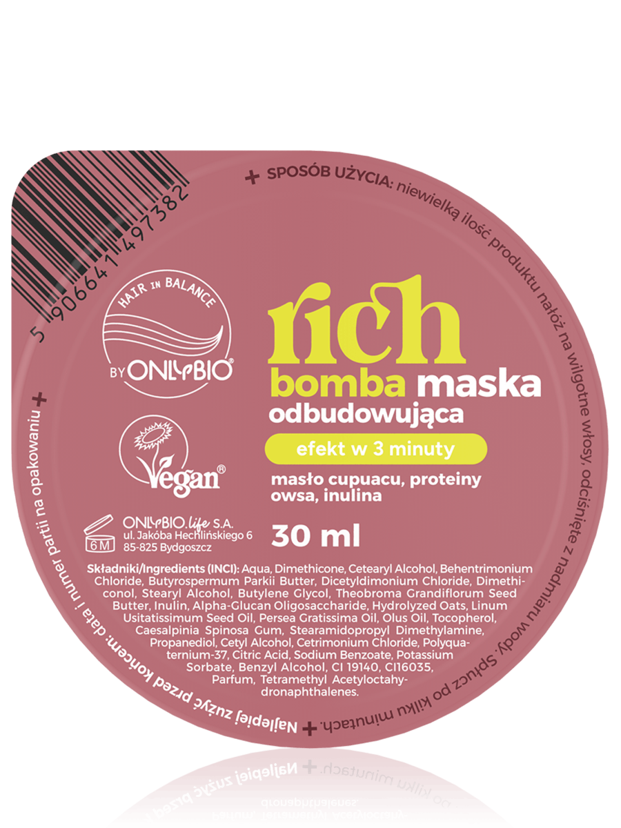 Hair in Balance by ONLYBIO Rich bomba maska odbudowująca 30ml