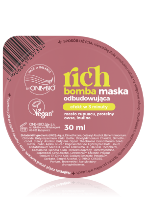 Hair in Balance by ONLYBIO Rich bomba maska odbudowująca 30ml