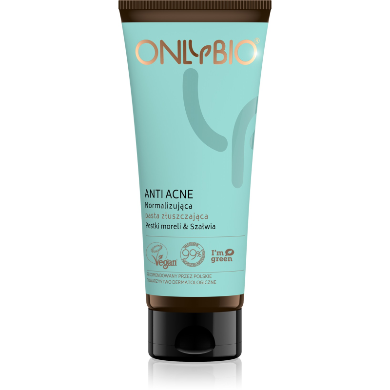 ONLYBIO Anti Acne Normalizująca pasta złuszczająca Pestki moreli & Szałwia 75ml