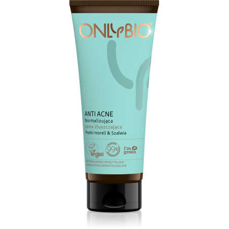 ONLYBIO Anti Acne Normalizująca pasta złuszczająca Pestki moreli & Szałwia 75ml