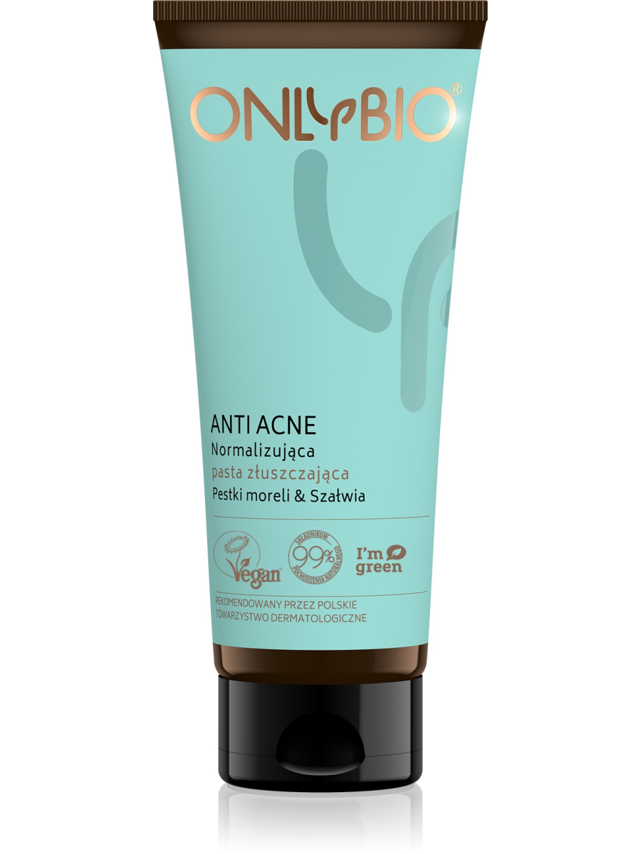 ONLYBIO Anti Acne Normalizująca pasta złuszczająca Pestki moreli & Szałwia 75ml