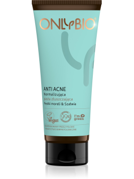 ONLYBIO Anti Acne Normalizująca pasta złuszczająca Pestki moreli & Szałwia 75ml